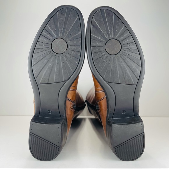 📌SOLD📌 BUSSOLA STYLE ANTWERPEN TAN LEATHER TALL BOOTS - Picture 14 of 16